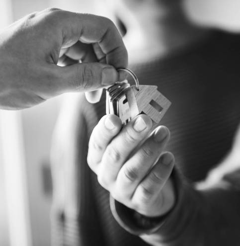 Asian family buying a new house